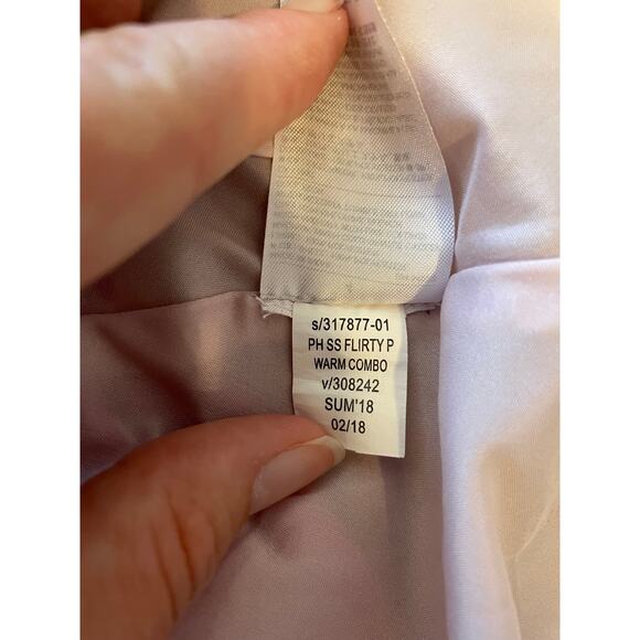 Banana Republic Dress Size 4 Floral Flutter Sleeve Skater Fully Lined Pink White - Picture 7 of 9